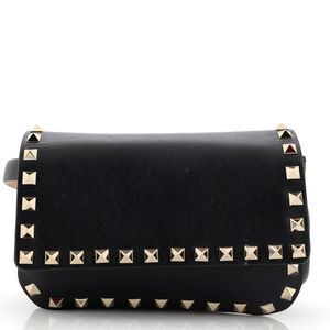 Valentino Garavani Rockstud Flap Belt Bag Leather Black